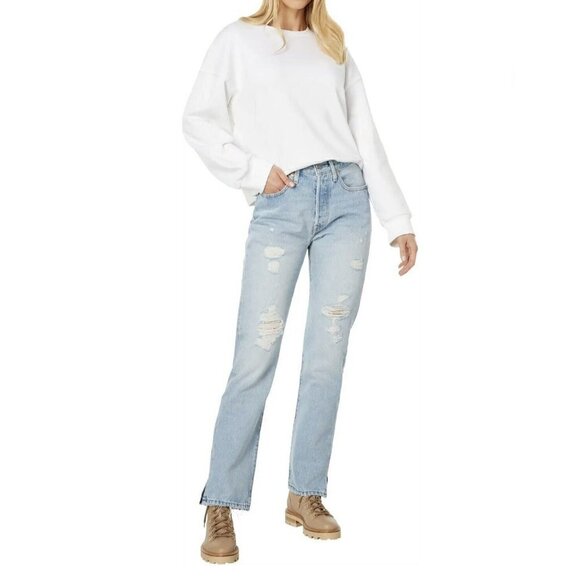 Levis Premium 501 boot cut jeans Original High-rise button fly 28 X 30 - Picture 8 of 14